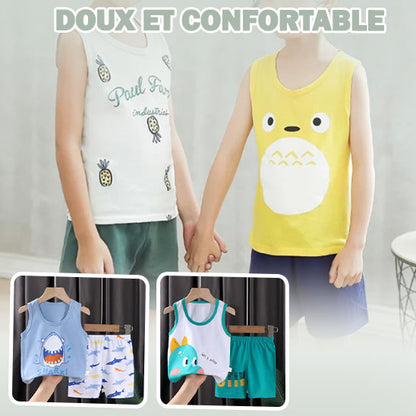Pyjama d’Été Stylé avec Short en Coton pour Enfant