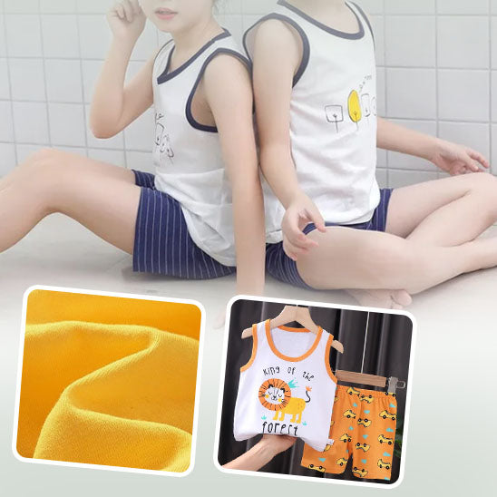 Pyjama d’Été Stylé avec Short en Coton pour Enfant