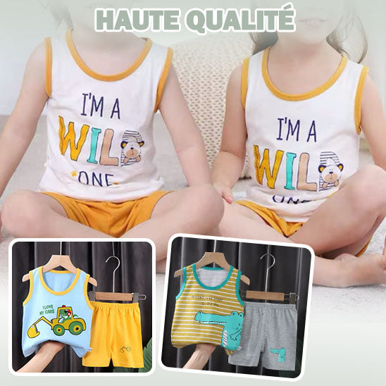 Pyjama d’Été Stylé avec Short en Coton pour Enfant