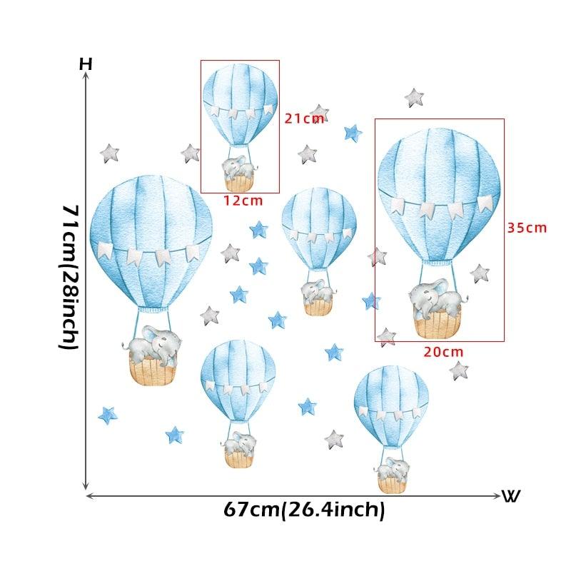 BabyElephant™ autocollants muraux en forme d'éléphant et de lune pour chambre de bébé | bébé